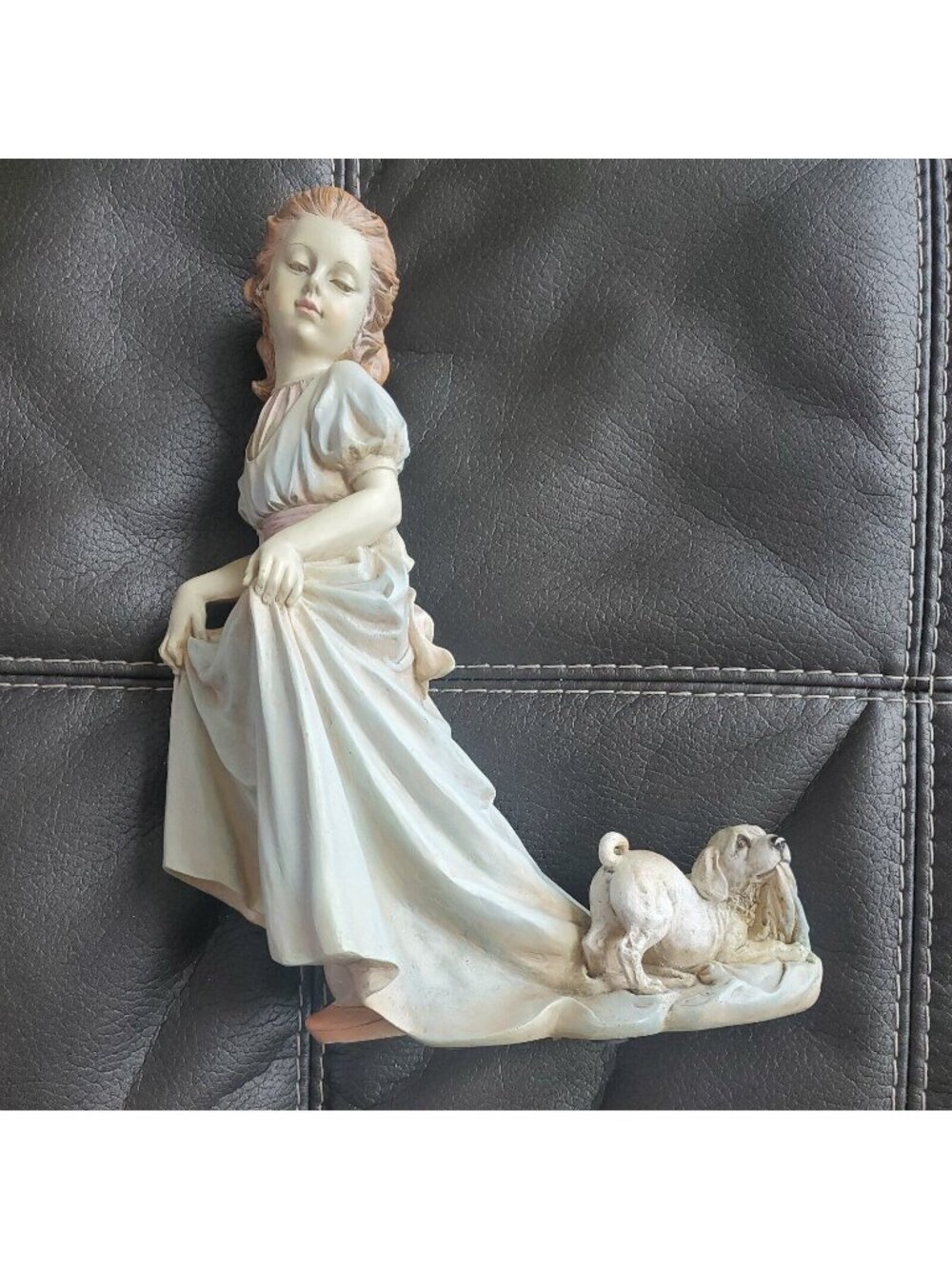 Rare Home Interiors Elana and Scooter Porcelain Statue #12240 13” Tall 2004
